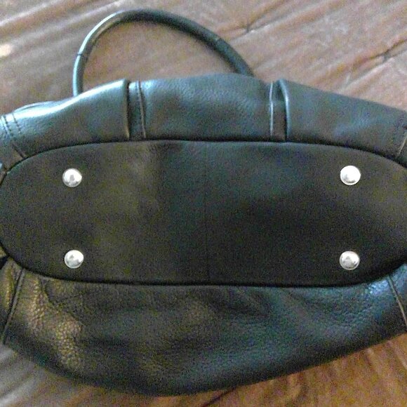 NEW B. Makowsky Black Leather Christie Satchel Medium Handbag Cheetah NWT $ 288 - Picture 10 of 11